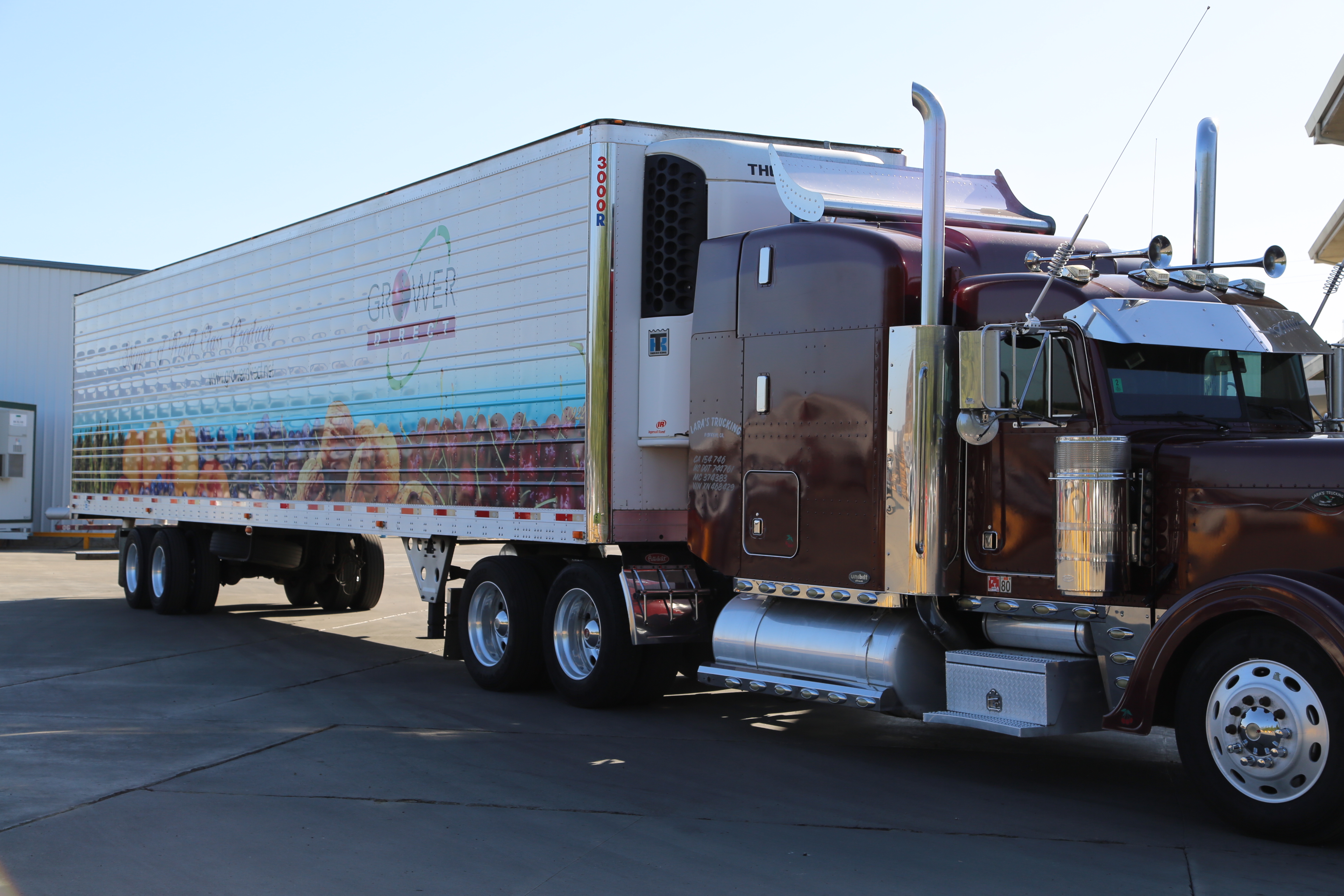 Front view of shipping truck